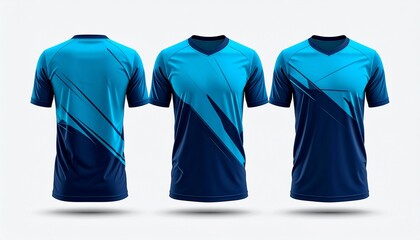 Modern vibrant blue sports jersey design, perfect for athletic teams, esports, or activewear branding with dynamic style and appeal for sports promotions