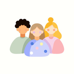 Minimalist vector icon of a group of people together