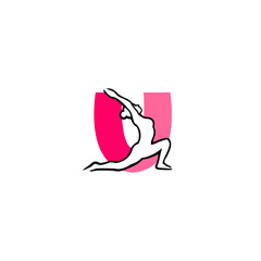 Elegant Yoga Woman Letter U L...