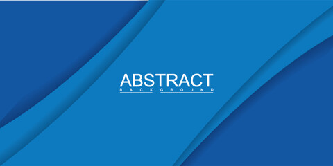 Abstract Blue Background with Layered Shapes and Text Design.