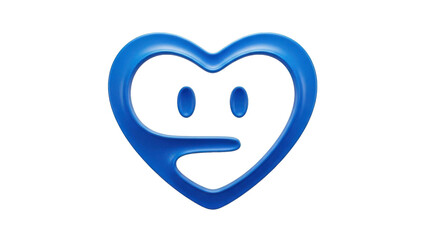 Obraz premium Blue heart smiley face logo on black background