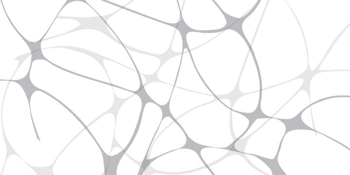Abstract Neural Network Pattern in Shades of Gray on White Background.