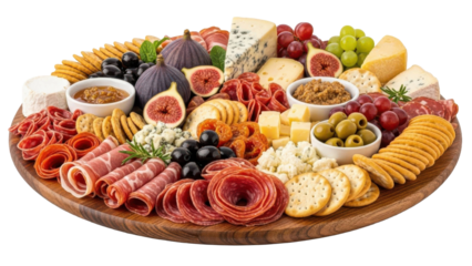 Gourmet Charcuterie Board with Assorted Cheeses and Meats