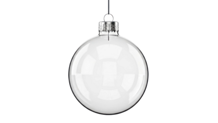 Clear glass Christmas ornament on black background