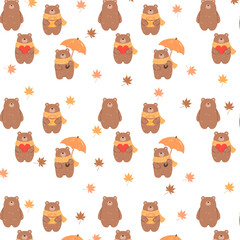Autumn Cozy Bear Pattern
