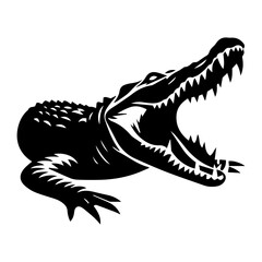 Black and White Alligator/Crocodile Illustration