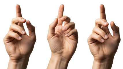 Three Hands Pointing Up with One Finger