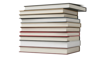 Stack of hardcover books on black background