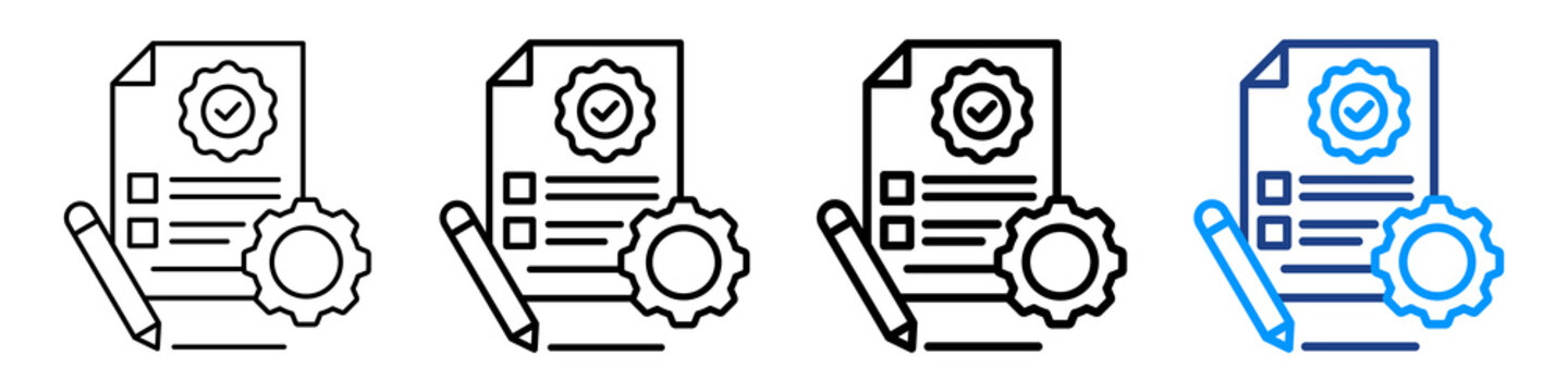 Standardized Work Icon Different Style Outline Collection Set.