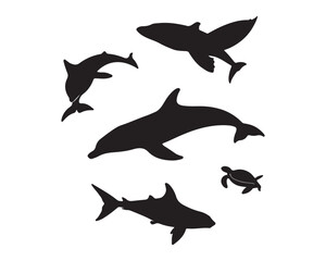 Wild & Domestic Animal Silhouette Icons – Solid Black Vector