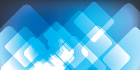 Abstract Blue Squares Overlapping with Rounded Corners Design.