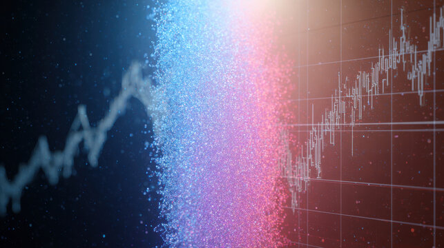 Abstract data network visualization connecting digital information