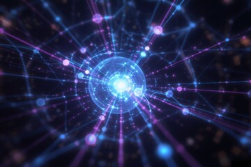 Abstract global technology background. Futuristic data network representation. Digital innovation concept