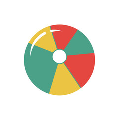 Obraz premium Colorful beach ball with circular design and vibrant colors.