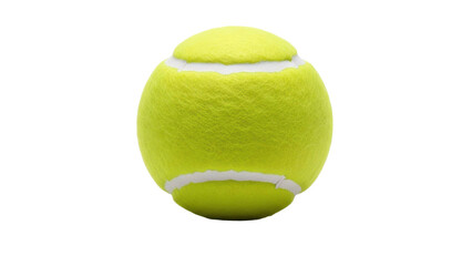 Bright yellow tennis ball on black background