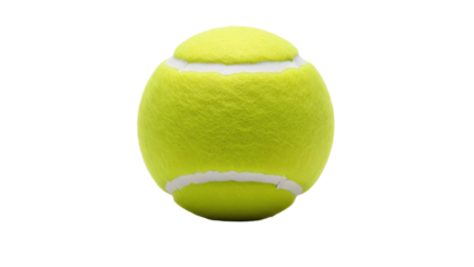 Bright yellow tennis ball on black background