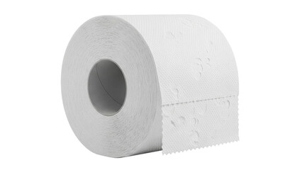 Clean White Toilet Paper Roll Isolated Black Background