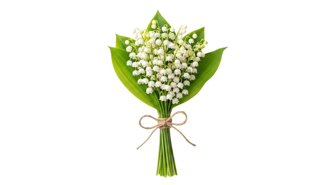 Delicate bouquet of lily of the valley flowers