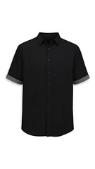 Black Short-Sleeve Shirt Isolated on White