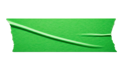 Green Tape Strip With Wrinkles On Black Background
