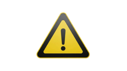 Yellow warning sign with exclamation mark