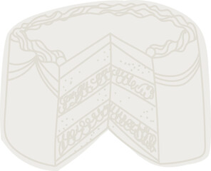 Layered Cake Slice Cutaway Silhouette