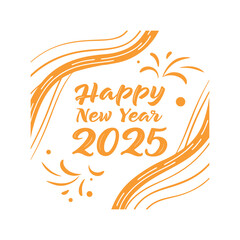 Obraz premium Happy New Year 2026 Brush Stroke Abstract Background Vector Design