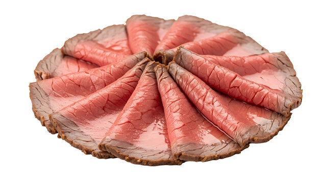 Sliced roast beef platter delicious meat dish gourmet food catering cold cuts thin slices party appetizer 100 on transparent background - Powered by Adobe