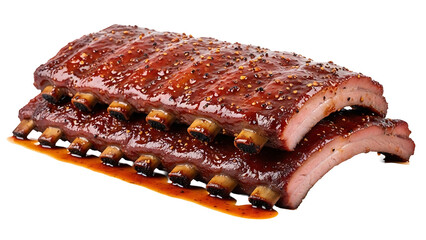 Delicious bbq ribs recipe juicy and tender pork ribs with smoky flavor for summer grilling cooking food on transparent background