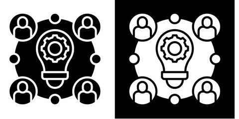 Collaboration Icon Set White Style Collection