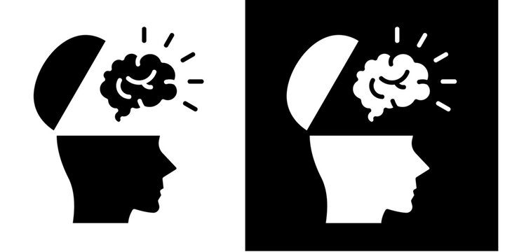 Open Mind Icon Set White Style Collection