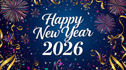 Happy New Year 2026 festive celebration design