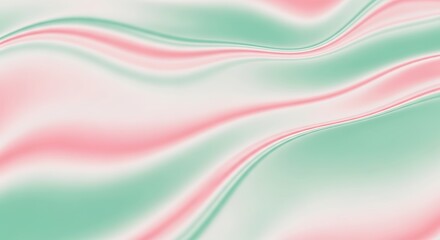 Fototapeta premium Abstract background with flowing waves of pink and green color blending in a smooth and soft style