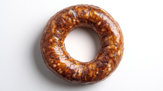 An appetising doughnut with crispy caramel glaze and sprinkles will be a tempting backdrop for a culinary blog or café menu.