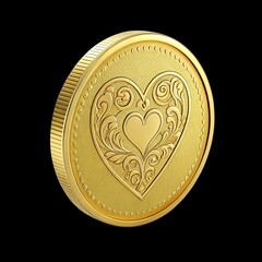 gold heart with diamonds