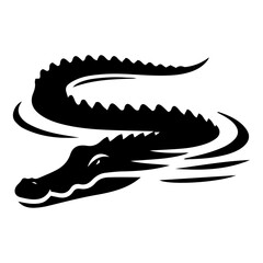 Black and White Alligator/Crocodile Illustration 