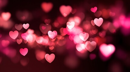 Romantic Pink Heart Bokeh Background for Valentines Day Love Concept