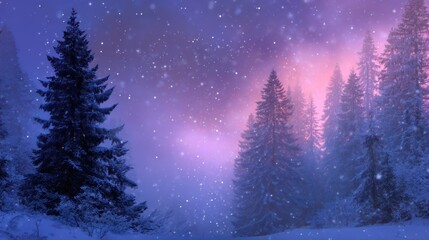 Fototapeta premium A Beautiful and Serene Winter Landscape Featuring a SnowCovered Road and Majestic Pine Trees