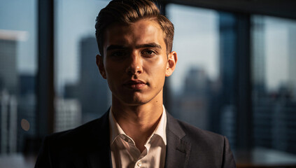 Confident Professional in Modern Office

