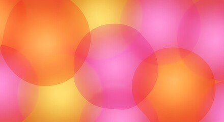 Abstract background featuring overlapping translucent circles in pink orange and yellow hues