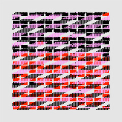 Abstract Data Stream Pattern with Colorful shapes, Geometric Grid with Repeating Color Blocks