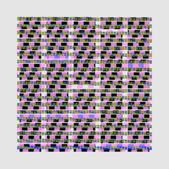 Abstract Data Stream Pattern with Colorful shapes, Geometric Grid with Repeating Color Blocks