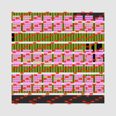 Abstract Data Stream Pattern with Colorful shapes, Geometric Grid with Repeating Color Blocks