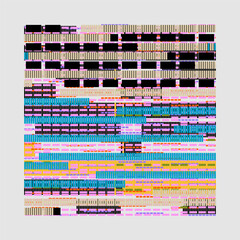 Abstract Data Stream Pattern with Colorful shapes, Geometric Grid with Repeating Color Blocks