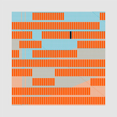 Abstract Data Stream Pattern with Colorful shapes, Geometric Grid with Repeating Color Blocks
