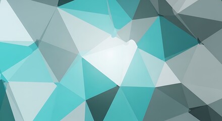 Obraz premium Abstract polygonal background with shades of teal gray and white creating a mosaic pattern
