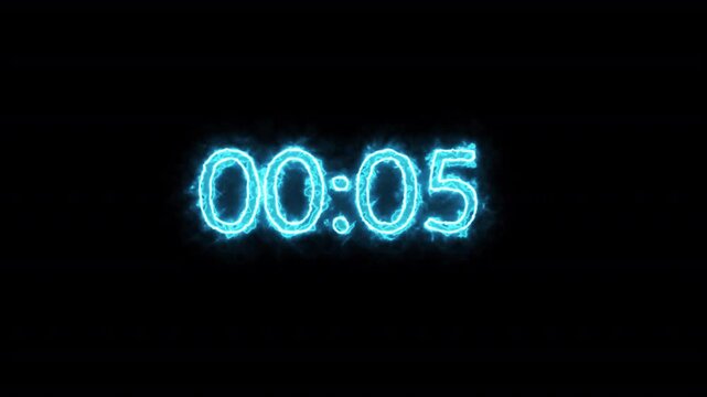 One minute countdown animation 0 from seconds to 60 second with alpha channel, 1 minute countdown timer on transparent background, one minute countdown video.