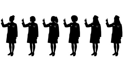 Female Doctor Thumbs Up Silhouette