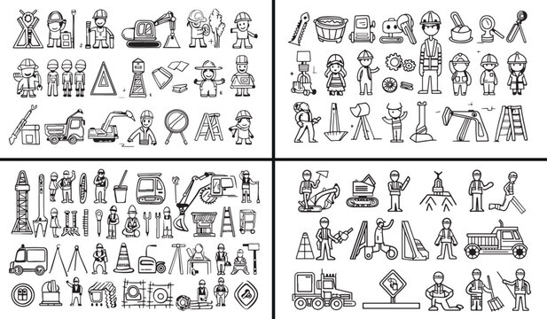 People doodle vector, occupation worker illustration, business character artwork, job role cartoon set, artist teacher doctor icons, hand drawn people design, lifestyle doodle clipart, cute work chara