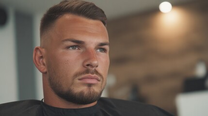 The barber focuses on working with warm salon lighting to create a professional atmosphere in a blurry background. Lifestyle magazine designed specifically for internet celebrities and brand collabora